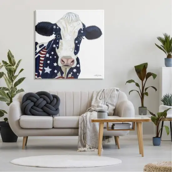 Stupell Industries Country Americana Cow Flag Pattern Canvas Wall Art {3}