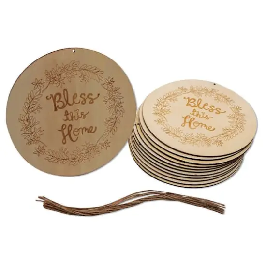 S&S Worldwide&reg; Unfinished Bless This Home Plaque, 12ct. {1}