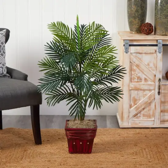 3.16ft. Areca Palm with Wicker Basket Planter {5}