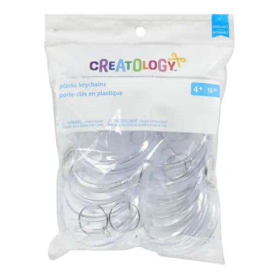 Round Clear Plastic Keychains, 16ct. by Creatology&trade; {4}
