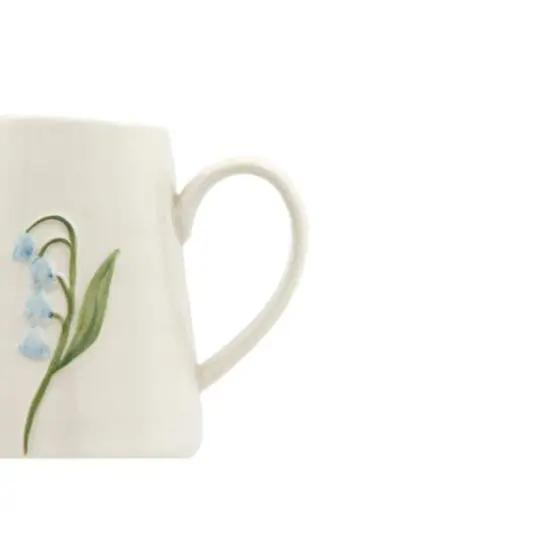 Hello Honey® White Stoneware Creamer with Hand-Painted & Embossed Birds Set {5}