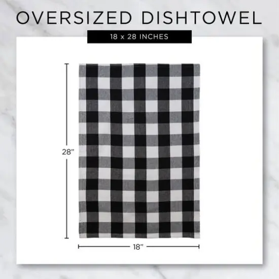 DII&reg; Flat Woven Dishtowels, 12ct. Black {6}