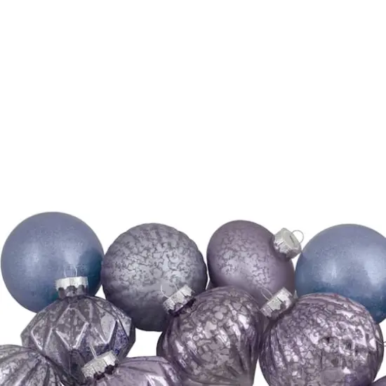 12ct. 3" Glitter & Matte Purple Tone Finial & Glass Ball Christmas Ornaments {4}