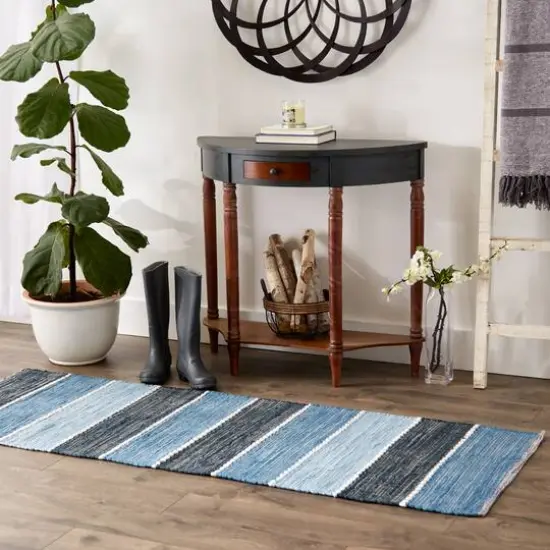 DII&reg; Color Block Cotton Chindi Rug, 2ft. x 3" x 6ft. Denim {5}