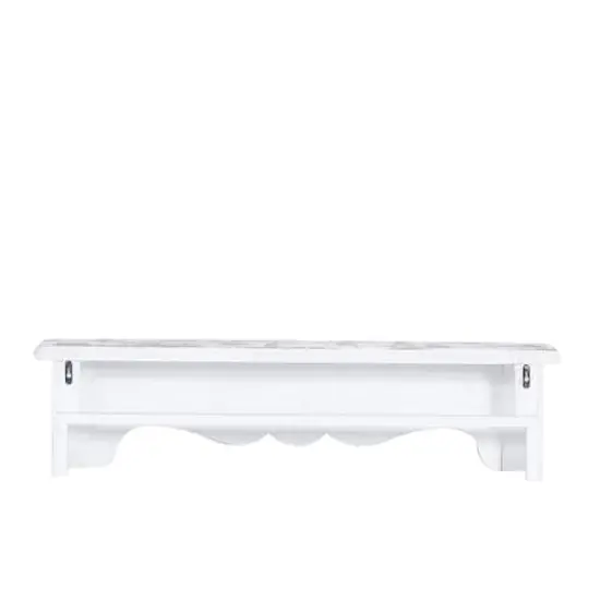 White Wood Vintage Wall Shelf, 9" x 36" x 6" {6}