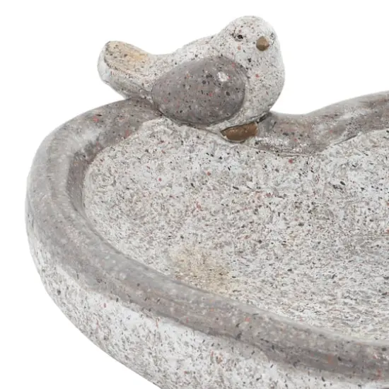 13" Gray Stone Country Birds Garden Sculpture {6}