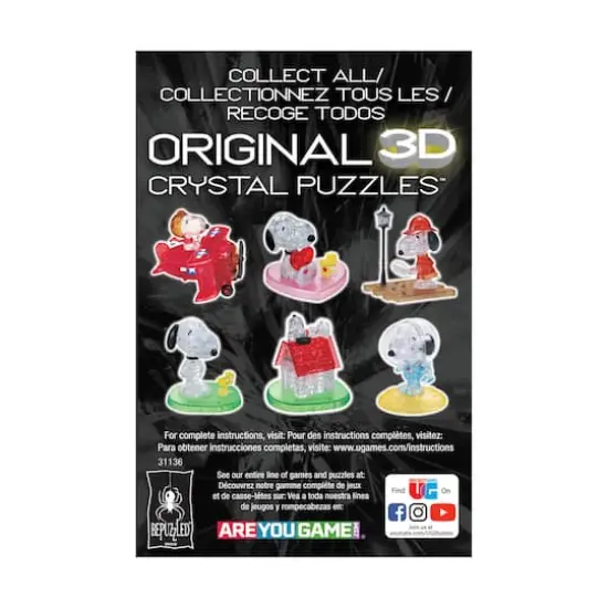 3D Crystal Puzzle - Peanuts Snoopy Campfire: 43 Pcs {5}