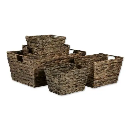 DII&reg; Graywash Hyacinth Basket Set {8}