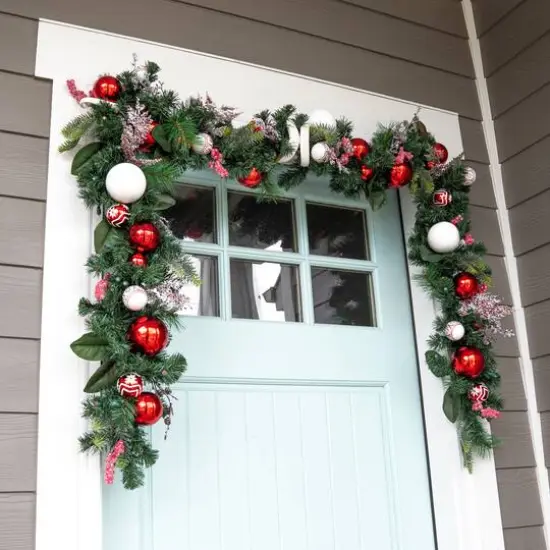 Village Lighting 9ft. Pre-Lit LED Nordic Christmas Garland {8}