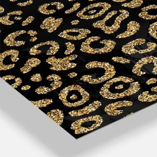 Designart Golden Leopard Fur Oversized Mid-Century Modern 3 Panel Wall Clock {5}