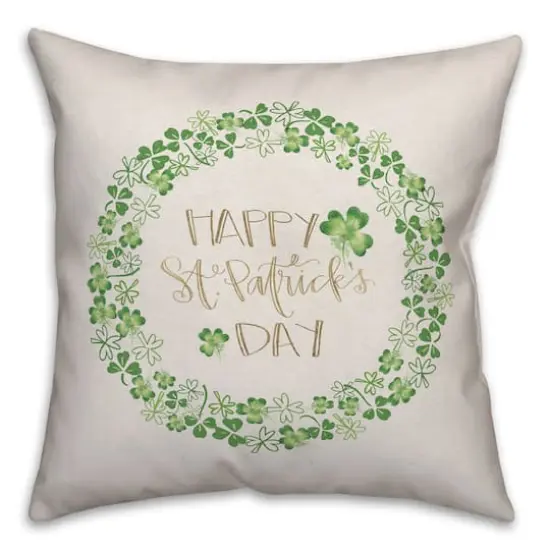St Patricks Day Watercolor Pillow 18" x 18" Throw Pillow {1}