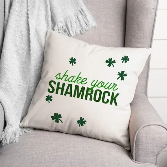 Shake Your Shamrock 3 18" x 18" Throw Pillow {4}