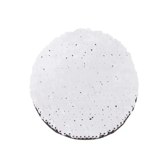 Craft Express 7" Sublimation Round Sequin Patches, 2ct. Champagne/White {4}