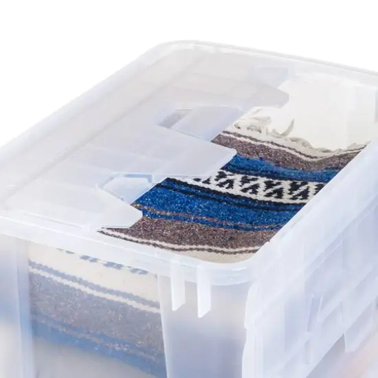 IRIS&reg; 50qt. Clear Wing Lid Storage Boxes, 4ct. {11}