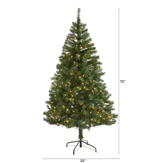 6ft. Pre-Lit Northern Tip Pine Artificial Christmas Tree, Clear LED Lights {4}