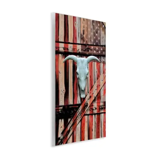 Stupell Industries Patriotic Cow Skull Wall Plaque Art {4}