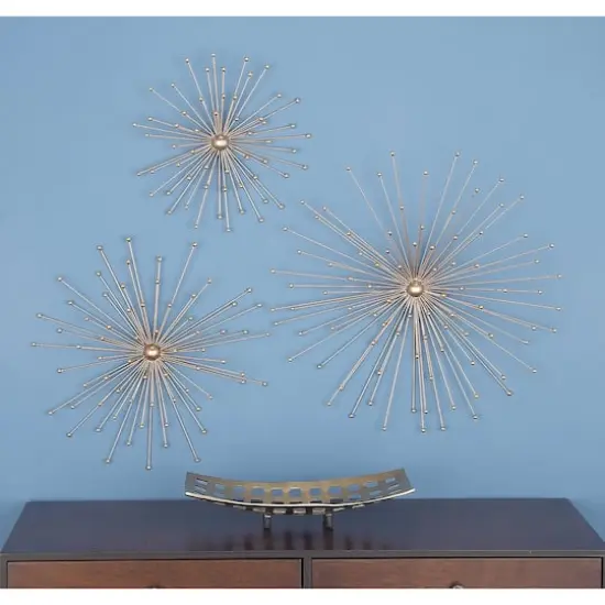 Gold Metal Modern Wall D&eacute;cor Set {3}