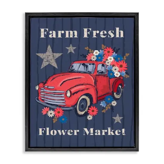 Stupell Industries Farm Fresh Patriotic Market Floater Framed Art Black {1}