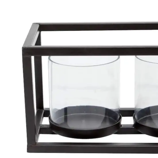 18'' Black Iron Contemporary Votive Candle Holder {5}