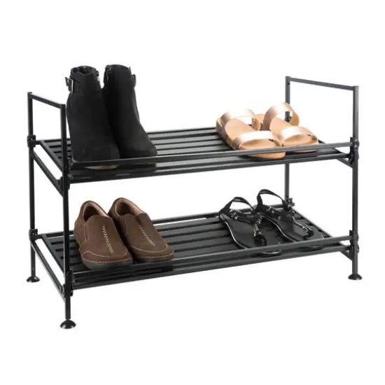 Organize It All Espresso 2-Tier Shoe Rack {4}
