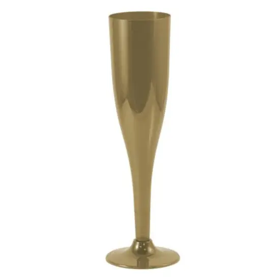 JAM Paper 5.5oz. Plastic Champagne Flutes, 20ct. Gold {1}