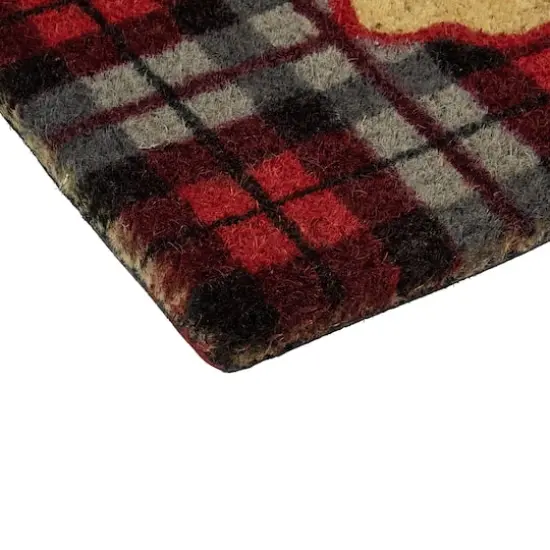 Red & Black Plaid "Merry Christmas" Rectangular Doormat {7}
