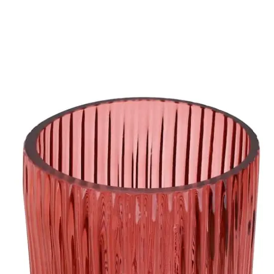 10" Tall Ribbed Glass Vase by Ashland&reg; Burgundy {5}