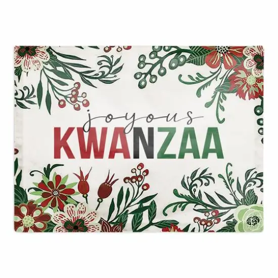 Joyous Kwanzaa Floral Poly Twill Placemat {1}