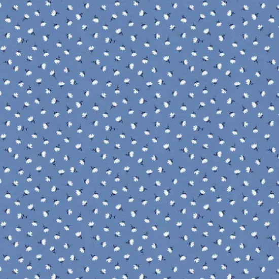 Fabric Editions Blue Carolina Flower Cotton Fabric {1}