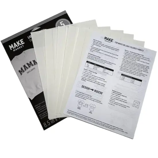 8.5" x 11" Light Fabric Transfer Sheets, 5ct. by Make Market® {3}