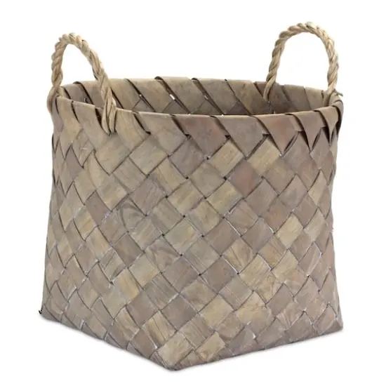 Natural Woven Wicker Basket with Handles Set {3}