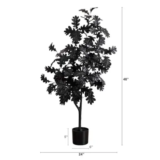4ft. Artificial Halloween Black Oak Tree {3}