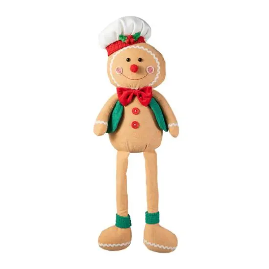 Glitzhome&reg; 25" Fabric Christmas Gingerbread Man Shelf Sitter {1}