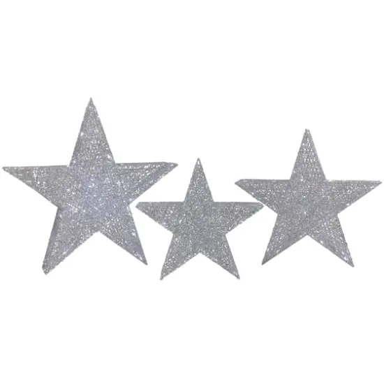 Silver LED Stars Outdoor Christmas D&eacute;cor Set {1}