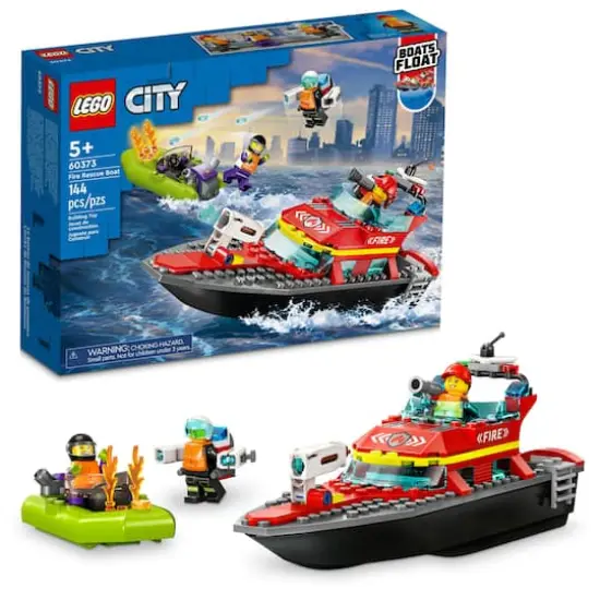 LEGO&reg; City Fire Rescue Boat 60373 Building Toy Set (144 Pieces) {1}