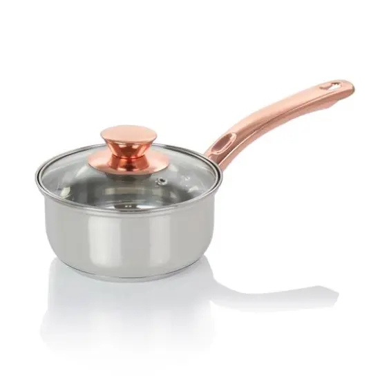Gibson Home&reg; Ansonville 8-Piece Stainless Steel Cookware Set with Rose Gold Handles {5}