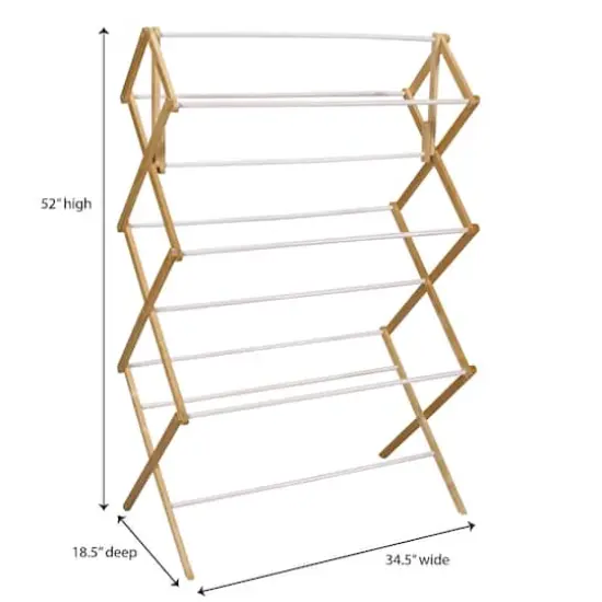 Household Essentials Large Bamboo Folding Clothes Drying Rack {4}