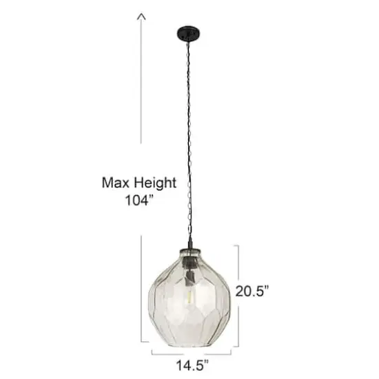 Hello Honey&reg; Matte Black Oversized Geometric Glass Ceiling Light {4}
