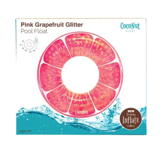 Salus CocoNut 42" Pink Grapefruit Glitter Pool Float {8}