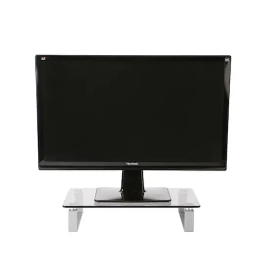 Mind Reader Clear Glass Desktop Monitor Stand {7}
