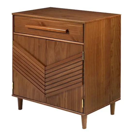 Walker Edison 32" Caramel Chevron Wood Detail Accent Cabinet {1}