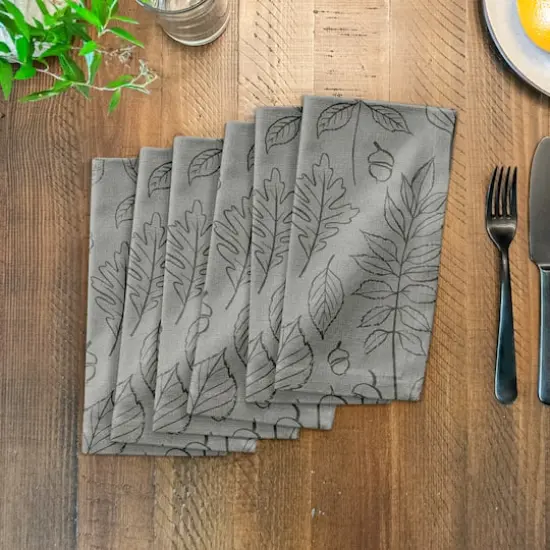 Green Leaf Pattern Cotton Twill Napkin {4}