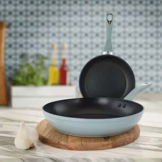 Oster Lynhurst 2-Piece Blue Aluminum Nonstick Frying Pan Set {7}