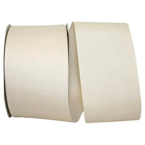 JAM Paper 3" Grosgrain Texture Wired Ribbon Antique White {1}