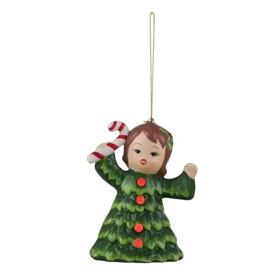 Mr. Christmas Vintage Christmas Tree Girl with Candy Ornament {1}