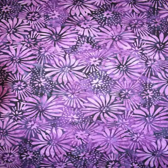 Feldman Batik Plum Tonal Stamp Daisy Cotton Fabric {3}