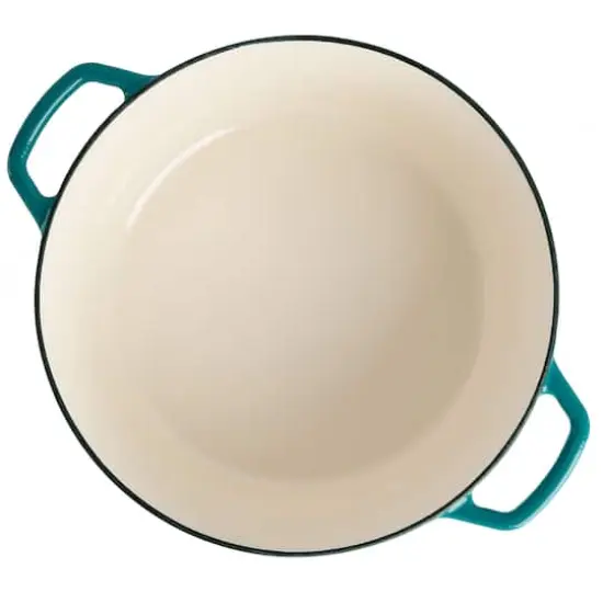 Spice By Tia Mowry Savory Saffron 6qt. Enameled Cast Iron Dutch Oven with Lid Teal {7}