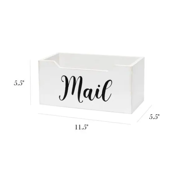 Elegant Designs Decorative Script Word Mail Organizer Box White Wash {3}