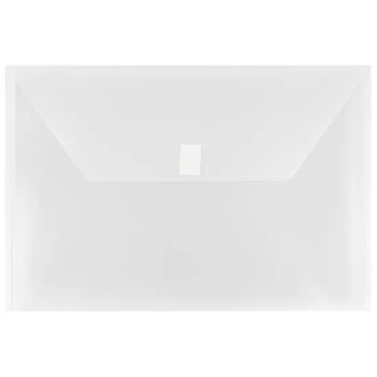 JAM Paper 9.75" x 14.5" Plastic Hook & Loop Closure Envelopes, 12ct. Clear {1}