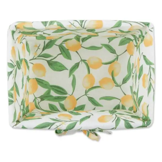 DII&reg; Antique White Chicken Wire Baskets with Lemon Print Liners Set {3}